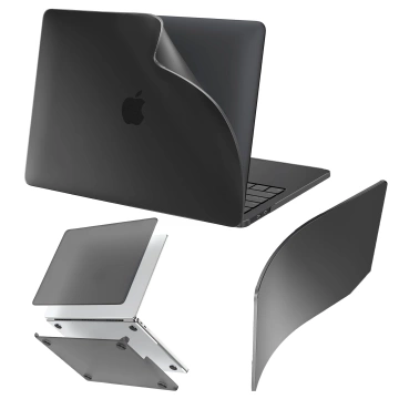 Etui do Apple Macbook Air 13 13.3" - 2018-2021 (M1 A2337/A2179/A1932) Alogy AirGuard™ Elastyczna obudowa Matowa Czerń