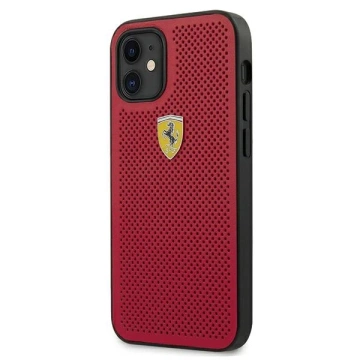 Ferrari iPhone 12 mini 5.4" Hülle rot/rot Hardcase On Track Perforated