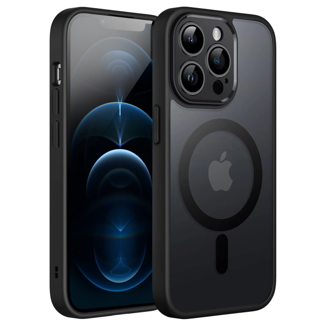 Etui do Apple iPhone 12 Pro obudowa Alogy MagSafe Hybrid Matte Case pokrowiec matowy z ochroną obiektywu czarny + Szkło