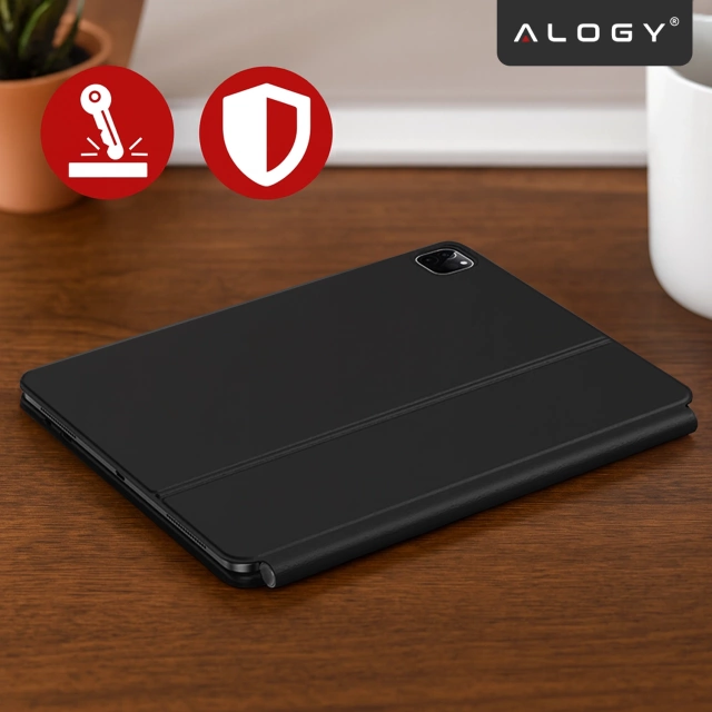 Etui z Klawiaturą do do Apple iPad Pro 11" 2021/2020 iPad Air 10.9" 2022/2020 iPad Air 11" 2024/2025 , Touchpad i Podświetlenie LED, Magnetyczne Mocowanie, Alogy MagnetKeyboard™ Case – Czarne