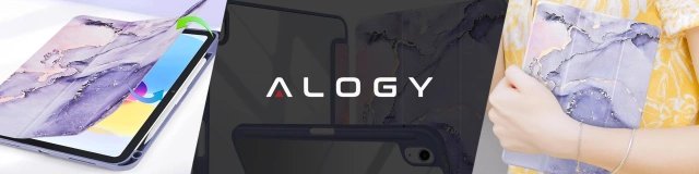 Etui Ochronne do Apple iPad 10.9" 10 Gen 2022 / iPad 11" A16 11 Gen 2025 Hybrydowe z Miejscem na Rysik, Składana Okładka z Funkcją Podstawki 2w1, Alogy HybridBook™ Case – Marble Purple