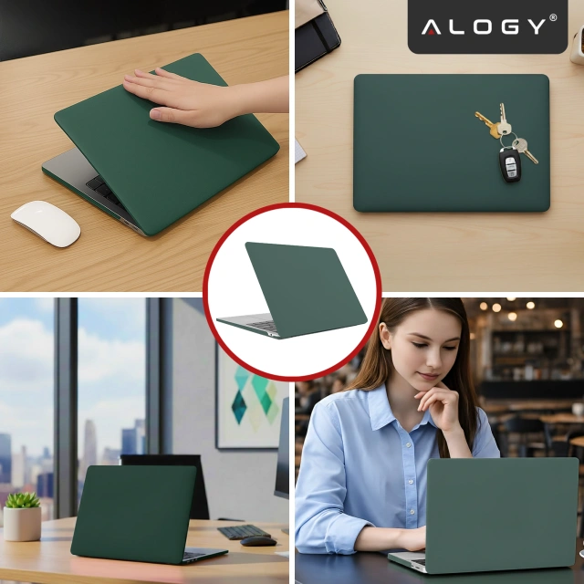 Etui do Apple MacBook Air 13 / 13.3" 2018–2021 (M1 A2337/A2179/A1932) – elastyczna, matowa obudowa ochronna, lekka i odporna – Alogy AirGuard™ Zielony