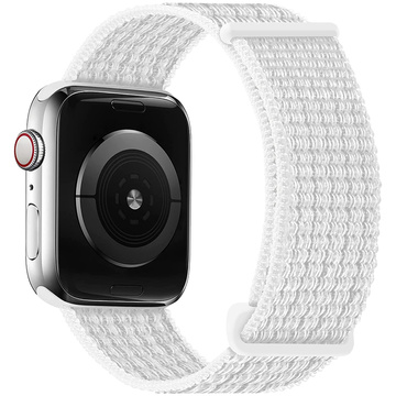 Alogy Nylonband mit Klettverschluss für Apple Watch 1/2/3/4/5/6/7/8/SE/Ultra (42/44/45/49 mm) Weiß
