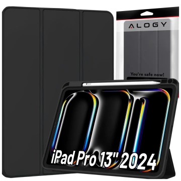 Etui ochronne z rysikiem do Apple iPad Pro 13" 2024 Alogy Book Cover Case obudowa na tablet Czarne