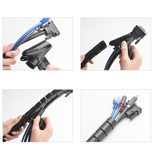 Organizator kabli w tubie UGREEN LP121, 5m (czarny)