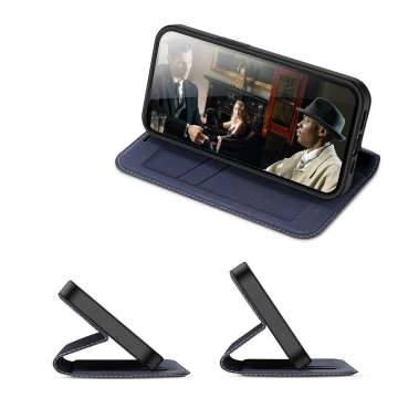 Dux Ducis Skin X2 Hülle für iPhone 14 Pro Max magnetische Flip-Cover blau