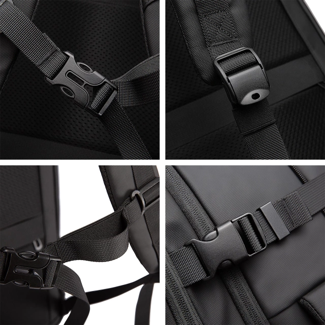 Plecak wodoodporny Bange na laptopa 17" miejski podróżny 52x32x28 cm rozszerzany do pracy samolotu męski damski Czarny