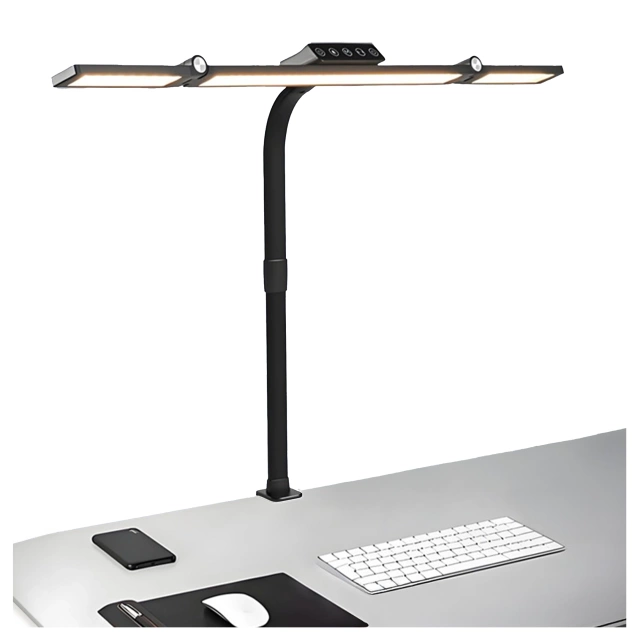 Lampa Biurkowa LED Kreślarska do Monitora ze Składaną Konstrukcją, Regulowaną Jasnością i Pełnym Spektrum Światła, z Mocowaniem do Blatu, Ochrona Oczu, Alogy DeskPro™