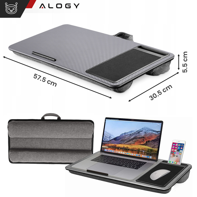 Stolik pod laptopa Podstawka uchwyt na telefon podkładka pod mysz do łóżka Alogy przenośne biurko z poduszkami