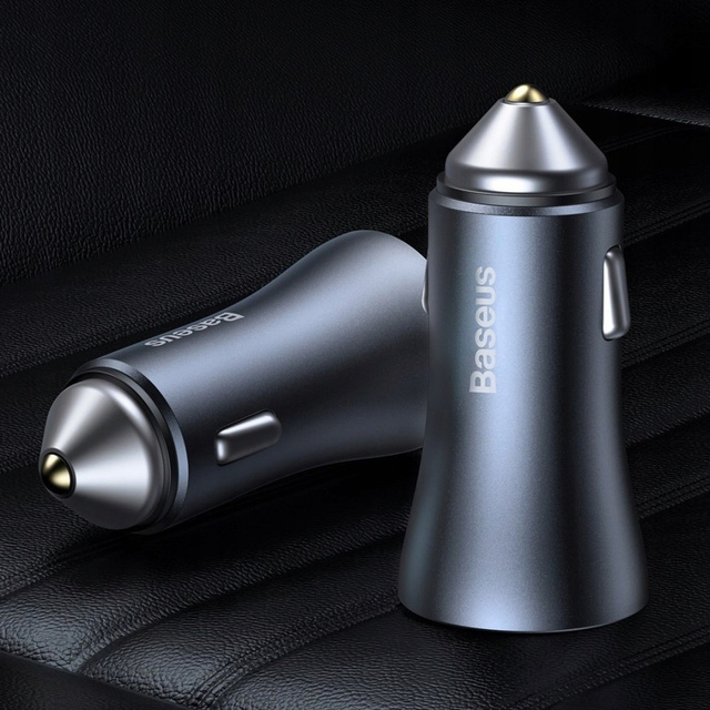 Ładowarka samochodowa Baseus Golden Contactor Pro USB + TYPE-C QC4.0+ PD 40W + kabel USB-C 1m