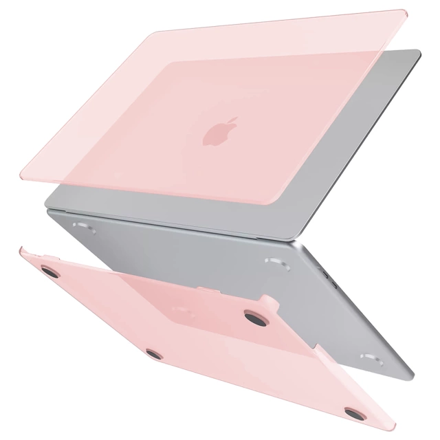 Etui do Apple Macbook Air 13.6 - M2/M3 2022/2023/2024/2025 Alogy AirGuard™ Elastyczna obudowa Matowa Przezroczysty Różowy