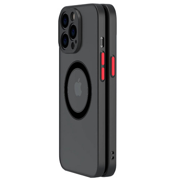 Etui do Apple iPhone 13 Pro Max obudowa Alogy Hybrid Mag Case do MagSafe z ochroną aparatu matowe czarne + Ładowarka Qi