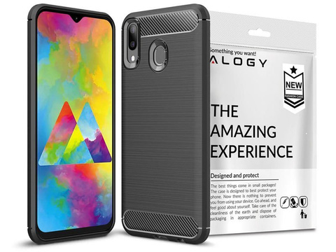 Alogy Rugged Armor Hülle für Samsung Galaxy M20 schwarz Alogy Schutzfolie