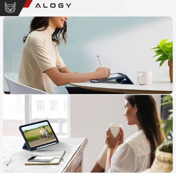 Hülle für Apple iPad 10. Generation. 10,9" 2022 Tablet-Hülle Alogy Smart Case Stifthalter Marineblau