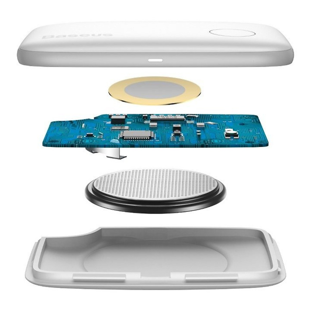 Bezprzewodowy Lokalizator GPS brelok smyczka Bluetooth Baseus T2 do kluczy psa Biały