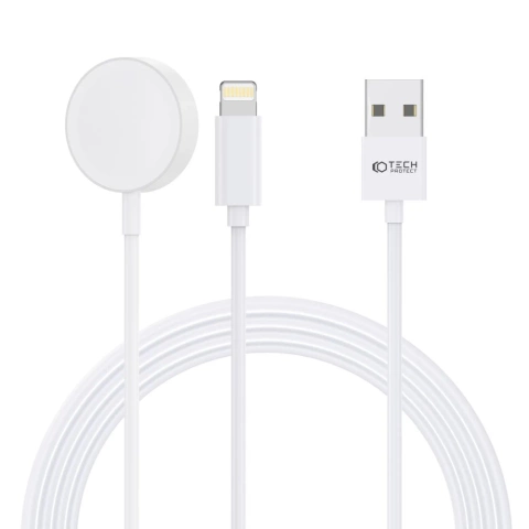 Ładowarka indukcyjna Kabel 150cm UltraBoost 2w1 Magnetic & Lightning do Apple Watch iPhone iPad White