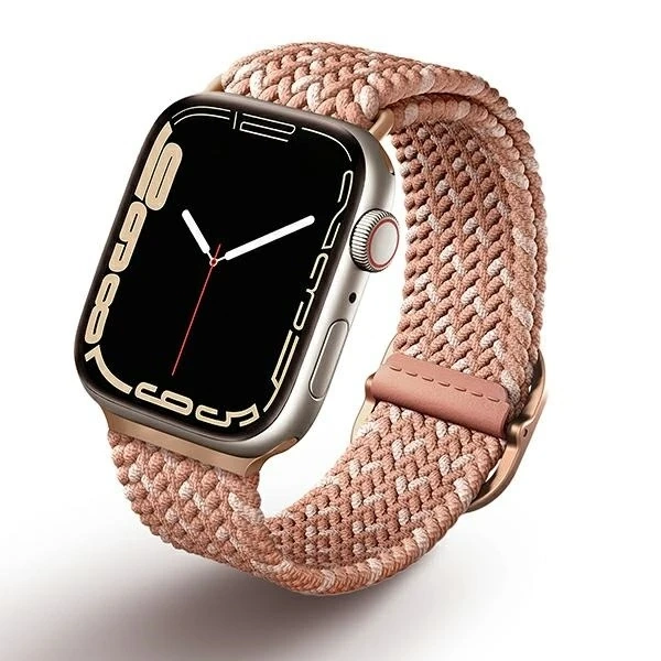 UNIQ Aspen Armband für Apple Watch 40/38/41 mm Serie 4/5/6/7/8/SE/SE2 Geflochten DE Pink/Citrus Pink