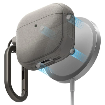 Apple AirPods 4 Hülle Ringke Onyx MagSafe Warmgrau Karabiner