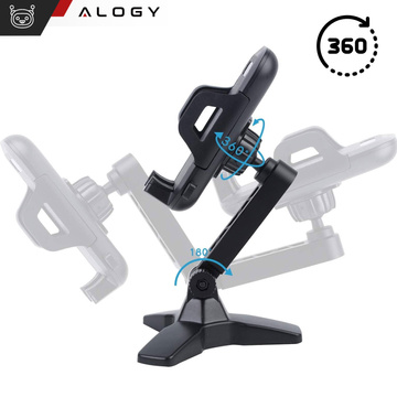 Telefonhalter Ständer Desktop-Ständer verstellbar 360 ​​Tischstativ Stativ 4-7" Alogie Schwarz