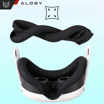 Zamienna silikonowa maska przeciwsłoneczna Alogy do Meta Quest 3 Czarna