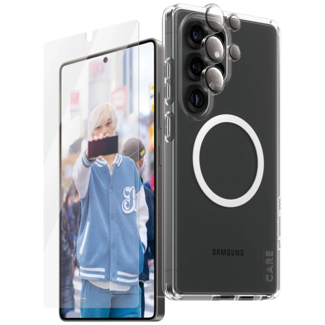 Zestaw CARE Flagship 3w1 do Samsung Galaxy S25 Ultra Etui+Szkło+Uchwyt