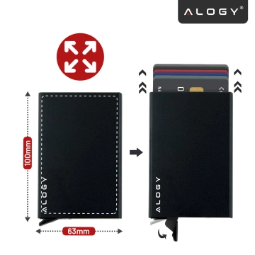 Alogy Anti-Diebstahl-Geldbörse RFID-Smartcard-Halter Schwarz