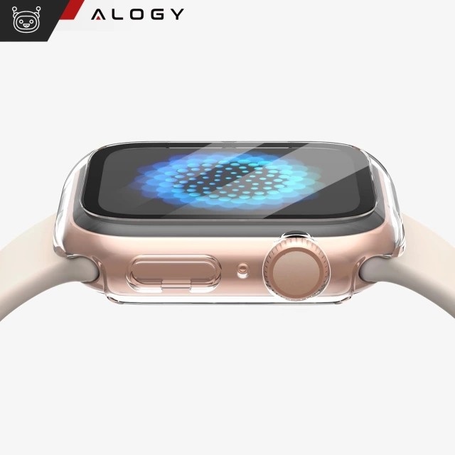 Obudowa ochronna z szkłem Alogy Protector Case 2w1 nakładka etui do Apple Watch 10 42mm Przezroczysta