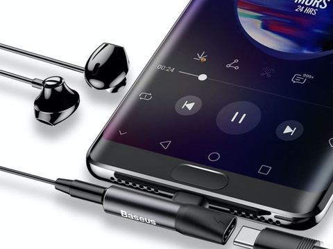 Baseus USB-C auf Audio Mini Jack 3,5 mm USB-C Adapter L41 Schwarz