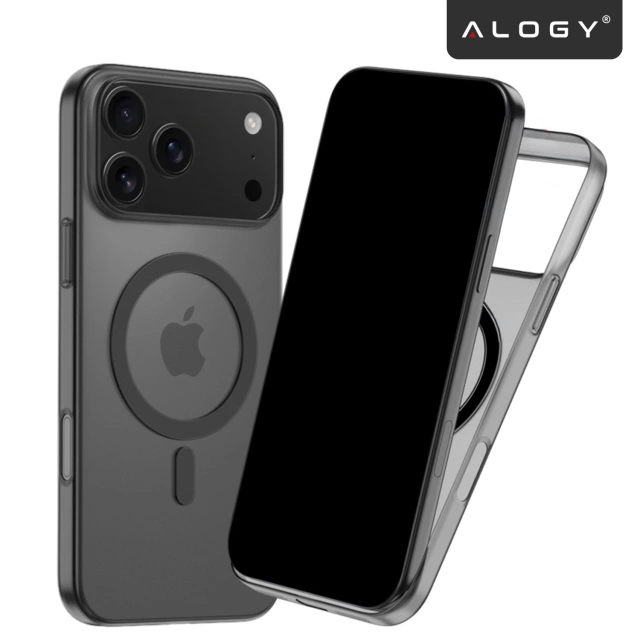 Etui do Apple iPhone 17 Pro – matowa obudowa do MagSafe z ochroną obiektywu, smukłe i odporne na zarysowania, idealne dopasowanie – Alogy Skinny MatteCase™ Czarne + 2x Szkło hartowane
