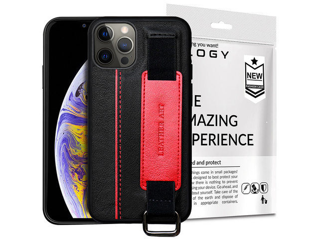 Etui obudowa Alogy Leather Case do Apple iPhone 12/ 12 Pro 6.1 Czarne