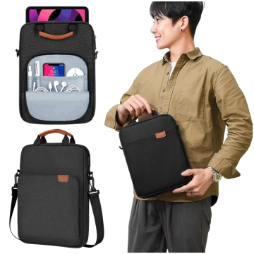 Tasche für Laptop / iPad Pro Air / Tablet 11-13 Zoll Herren Damen Unisex Schultergurt Beuteltasche Alogy Beutel schwarz