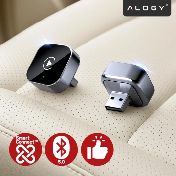 Adapter Bezprzewodowy Apple CarPlay i Android Auto do Auta, Plug & Play z Portem USB-A + Przejściówka USB-C, Szybkie Połączenie i Stabilna Transmisja, Alogy AutoConnect™