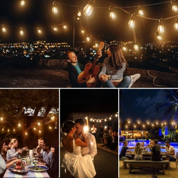 Garten-Girlandenleuchte, 10 LED-Balkonleuchten für den Garten, wasserdichte IP44-24-V-Glühbirnen