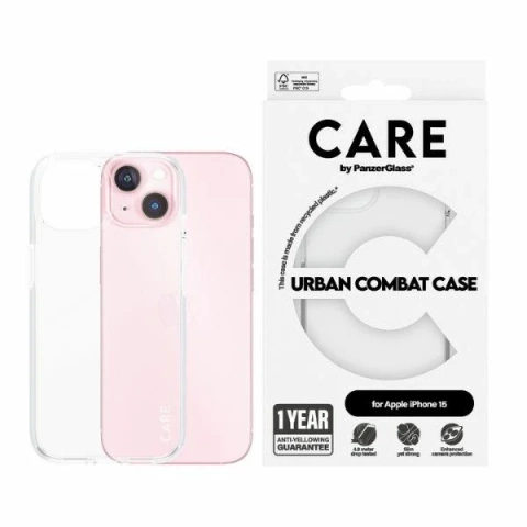 Etui do iPhone 15 CARE by PanzerGlass Urban Combat Case 6,1" Przezroczysty