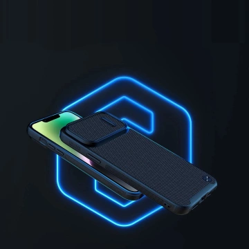 Nillkin Textured S Case iPhone 14 Plus Panzerhülle mit Kameraabdeckung, schwarz