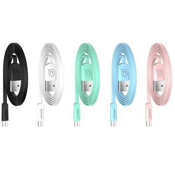 USAMS U2 microUSB-Flachkabel 1,2 m blau