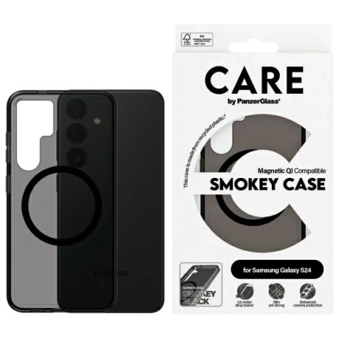 Etui do Samsung Galaxy S24 CARE von PanzerGlass Flagship QI Case Smoke