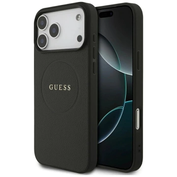 Etui do iPhone 17 Pro Max Guess Grained Ring MagSafe Black