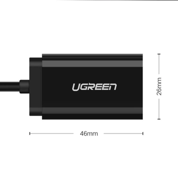 Adapter UGREEN externe USB Musik Soundkarte - 3,5 mm Miniklinke 15cm schwarz (30724)