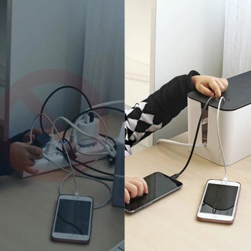 "Kabelorganizer UGREEN Box Container für L-Lamellen 42,5x17,5x15,5cm schwarz-weiß (LP110)"