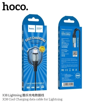HOCO USB-A auf Lightning-Kabel X38 1 m Schwarz 2,4 A Langlebiges TPE