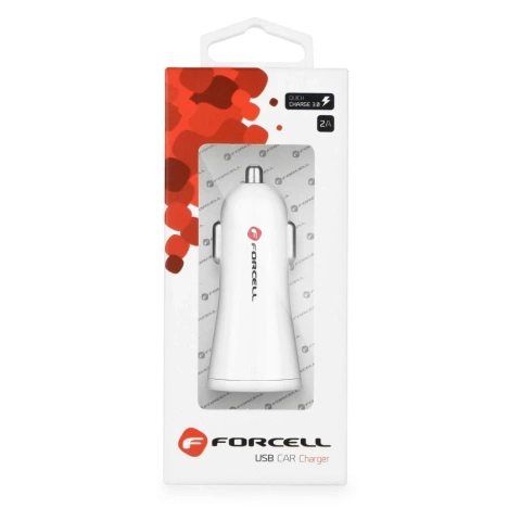 Forcell Quick Charge 3.0 2,4 A Autoladegerät Weiß