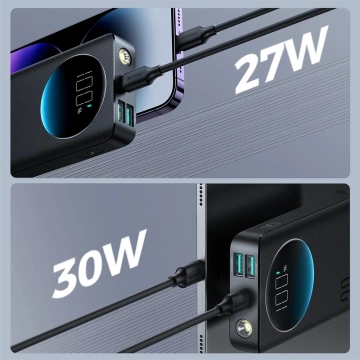 Joyroom JR-PBF01 Powerbank 10000mAh 30W PD Taschenlampengehäuse – Schwarz