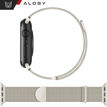 Alogy Stahlarmband für Apple Watch 42/44/45/49 mm Edelstahl Moonlight