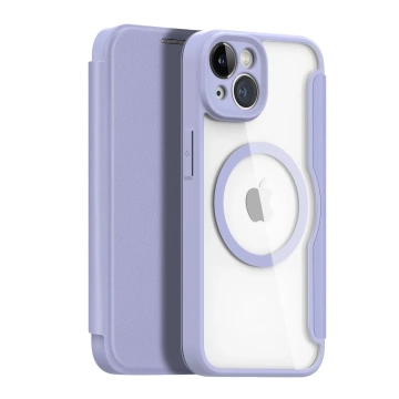Dux Ducis Skin X Pro Case iPhone 14 Magnetic MagSafe Flip Case Lila
