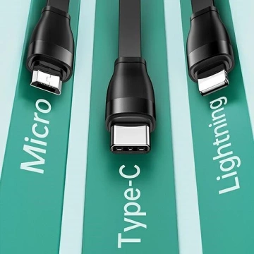 USAMS Kabel U69 3w1 1m zielony/grün (lightning/microUSB/USB-C)