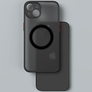 Case für Apple iPhone 13 Alogy Hybrid Mag Case für MagSafe mit Kameraschutz mattschwarz