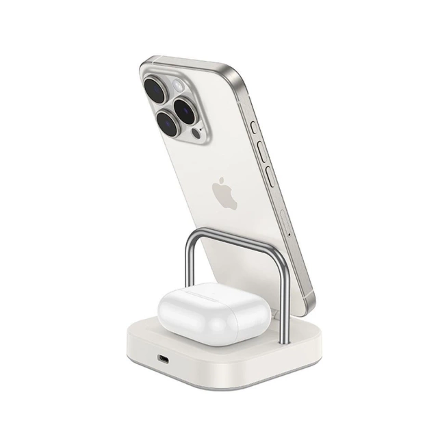 Hoco CQ16A Ładowarka Indukcyjna 3w1 Smartfon Apple Watch Słuchawki Czarna