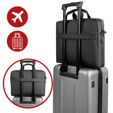 Mark Ryden 15,6"-Laptoptasche, wasserdicht, elegant und geräumig (9 l), leicht (0,5 kg), mit Laptop- und Tabletfach (9,7"), Tragegurt – Schwarz