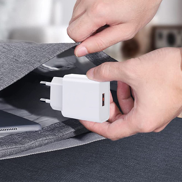 2.4A Einzel-Schnellladegerät USB-Wandladegerät USB-zu-Micro-USB-Kabel 2400mAh 12W Weiß